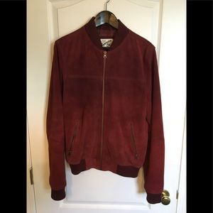 Topman LTD Suede Leather Bomber Jacket Size Medium
